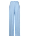 Access Fashion Woman Pants Light Blue Size L Linen