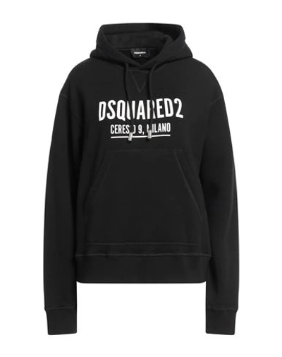 Dsquared2 Woman Sweatshirt Black Size Xl Cotton, Elastane