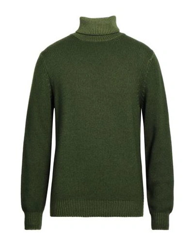Filippo De Laurentiis Man Turtleneck Green Size 40 Merino Wool, Silk, Cashmere
