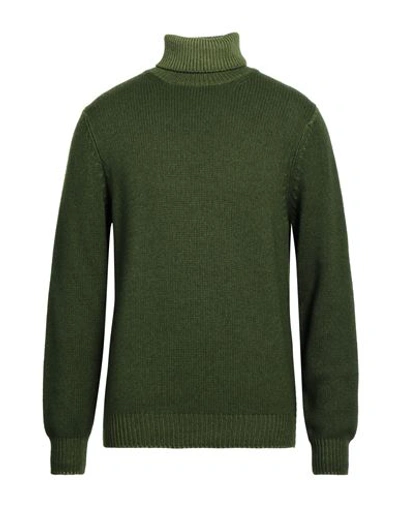 Filippo De Laurentiis Man Turtleneck Green Size 36 Merino Wool, Silk, Cashmere In Green