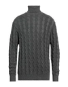 Cashmere Company Man Turtleneck Steel Grey Size 46 Wool, Cashmere