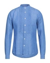 Tintoria Mattei 954 Man Shirt Light Blue Size 15 ½ Linen