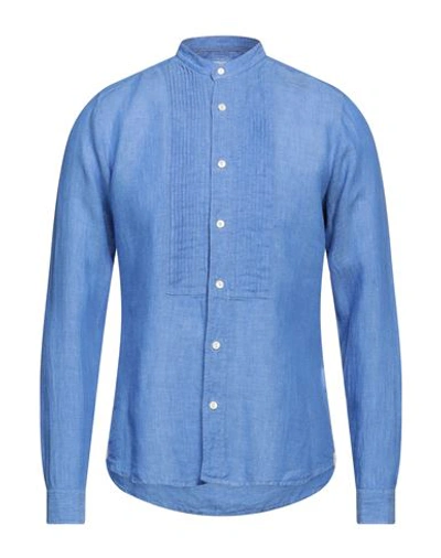 Tintoria Mattei 954 Man Shirt Light Blue Size 15 ½ Linen