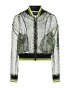 ROBERTO CAVALLI ROBERTO CAVALLI WOMAN JACKET ACID GREEN SIZE 8 POLYESTER, COTTON