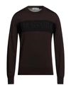 Trussardi Man Sweater Dark Brown Size Xxl Acrylic, Wool