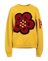 KENZO KENZO WOMAN SWEATER YELLOW SIZE L WOOL