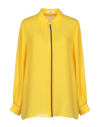 Blugirl Blumarine Woman Shirt Yellow Size 6 Polyester