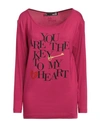 Love Moschino Woman T-shirt Fuchsia Size 8 Modal, Elastane In Pink