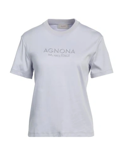 Agnona Woman T-shirt Lilac Size Xl Cotton In Purple