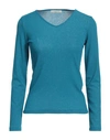 Kartika Woman T-shirt Azure Size 6 Viscose, Polyester, Polyamide, Elastane In Blue