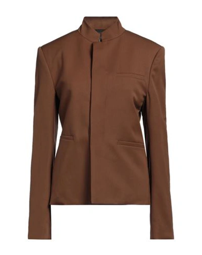 Dior Woman Suit Jacket Brown Size 14 Virgin Wool
