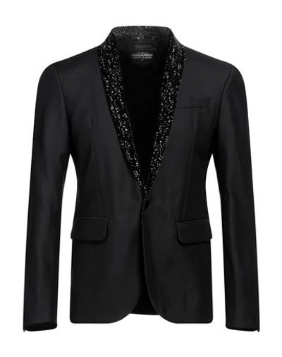 Dsquared2 Man Blazer Black Size 42 Virgin Wool, Silk, Viscose