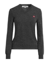 Comme Des Garçons Play Woman Sweater Steel Grey Size M Wool