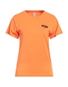 MOSCHINO MOSCHINO WOMAN T-SHIRT ORANGE SIZE S COTTON, ELASTANE