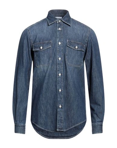 Boglioli Man Denim Shirt Blue Size 17 ½ Cotton