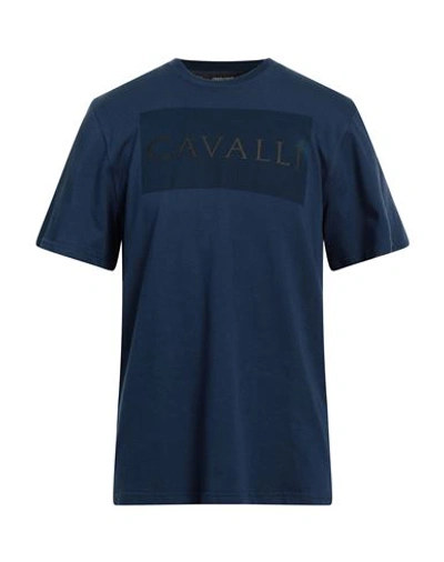 Roberto Cavalli Man T-shirt Navy Blue Size Xxl Cotton