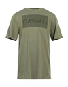Roberto Cavalli Man T-shirt Military Green Size Xl Cotton