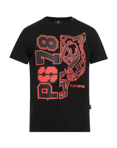 Plein Sport Man T-shirt Black Size Xl Cotton, Elastane