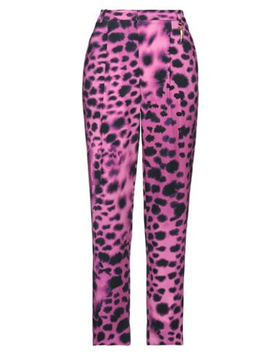 Roberto Cavalli Woman Pants Fuchsia Size 8 Viscose, Elastane In Pink