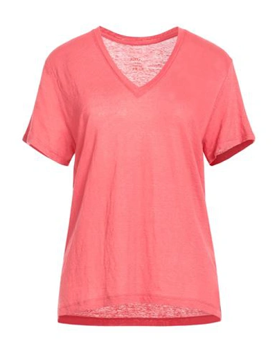 Altea Woman T-shirt Coral Size S Linen In Red