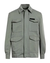 Roberto Cavalli Man Jacket Military Green Size 44 Cotton, Polyamide In Green