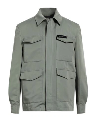 Roberto Cavalli Man Jacket Military Green Size 44 Cotton, Polyamide