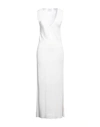 Scaglione Woman Maxi Dress White Size M Viscose, Organic Cotton