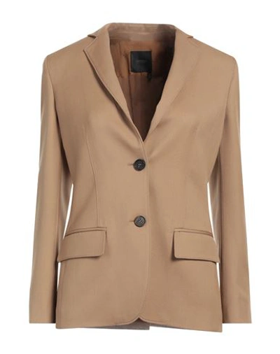 Agnona Woman Blazer Sand Size 4 Wool, Polyamide In Beige