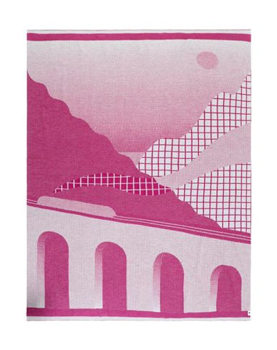 Lanificio Leo Panoramica I Merino Wool Throw Blanket Blanket Or Cover Magenta Size - Virgin Wool