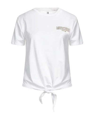 Moschino Woman T-shirt White Size Xs Cotton, Elastane