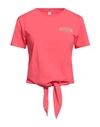 Moschino Woman T-shirt Coral Size Xs Cotton, Elastane In Red