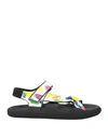 CHRISTOPHER KANE CHRISTOPHER KANE WOMAN SANDALS BLACK SIZE 7 SOFT LEATHER, TEXTILE FIBERS