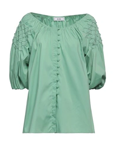Jijil Woman Shirt Light Green Size 6 Cotton, Polyamide, Elastane