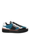 Dolce & Gabbana Man Sneakers Pastel Blue Size 6 Synthetic Fibers, Calfskin, Cotton In Blue