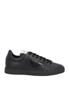 Emporio Armani Man Sneakers Black Size 11 Soft Leather In Black