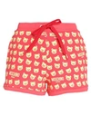 MOSCHINO MOSCHINO WOMAN BEACH SHORTS AND PANTS CORAL SIZE XS COTTON, ELASTANE