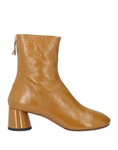 Proenza Schouler Woman Ankle Boots Mustard Size 9.5 Soft Leather In Yellow