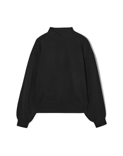 Cos Mock-neck Sweatshirt In Black