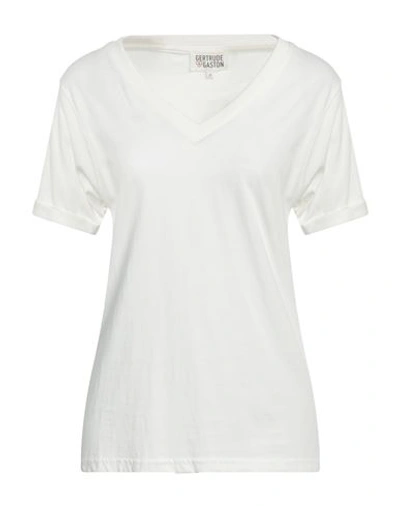 Gertrude + Gaston Woman T-shirt White Size M Cotton