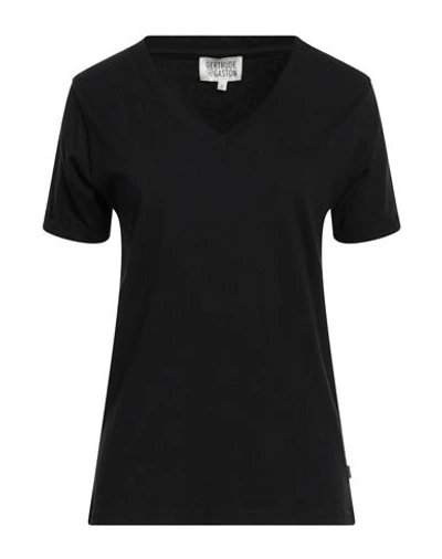 Gertrude + Gaston Woman T-shirt Black Size S Cotton