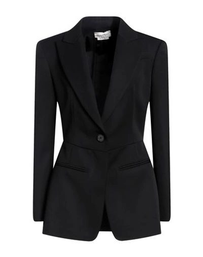 Alexander Mcqueen Woman Suit Jacket Black Size 6 Wool