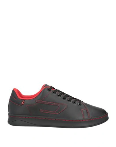 Diesel Man Sneakers Black Size 9 Soft Leather