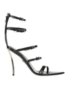 Versace Woman Sandals Black Size 10 Calfskin