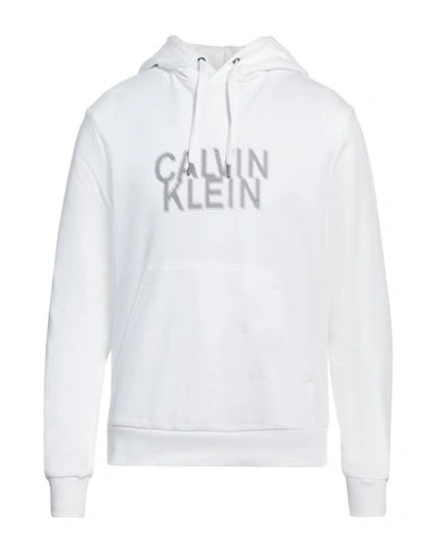 Calvin Klein Man Sweatshirt White Size Xl Cotton