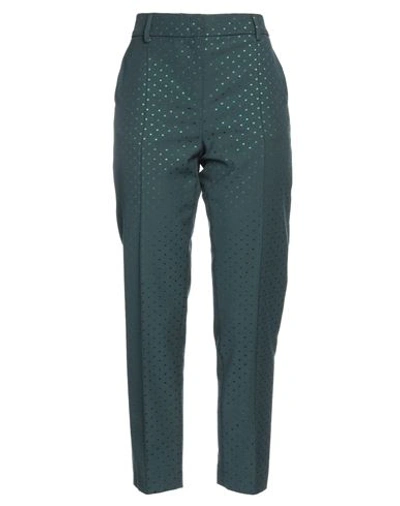 Max & Co . Woman Pants Dark Green Size 8 Polyester, Cotton, Elastane