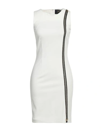 Cavalli Class Woman Mini Dress Ivory Size 2 Viscose, Polyamide, Elastane In White