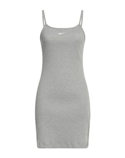 Nike Woman Mini Dress Light Grey Size L Cotton, Elastane