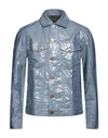 Hand Picked Man Jacket Pastel Blue Size L Cotton In Blue