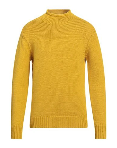 Filippo De Laurentiis Man Turtleneck Ocher Size 42 Merino Wool In Yellow