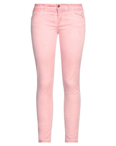 Jaggy Woman Pants Pink Size 27 Cotton, Elastane